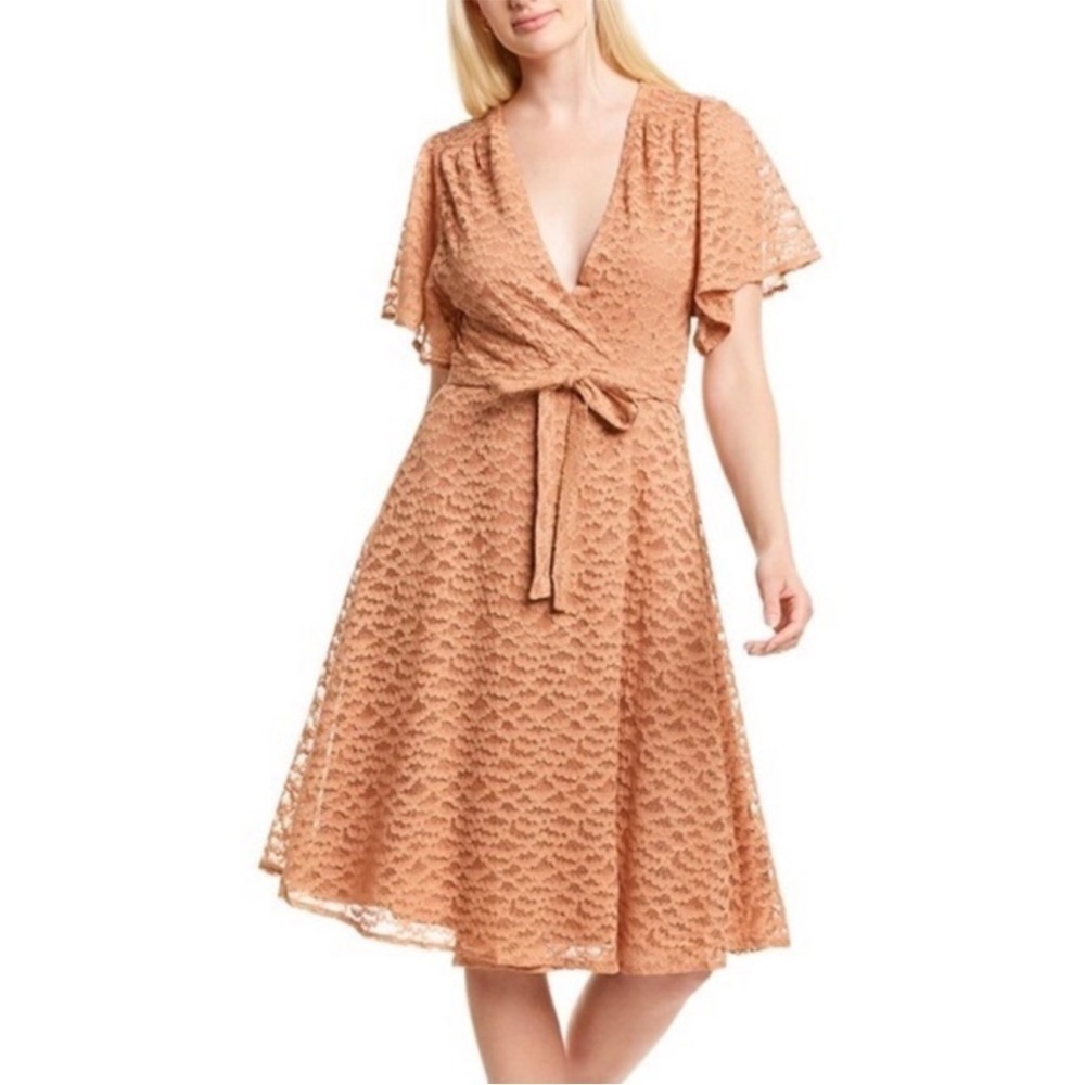FRNCH Lace Wrap Dress In Dusty Rose‎ Size M